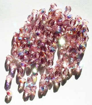 100 4mm Faceted Light Amethyst AB Firepolish Beads