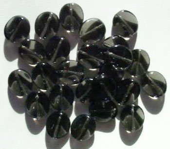 25 12mm Black Diamond Twisted Disk Beads