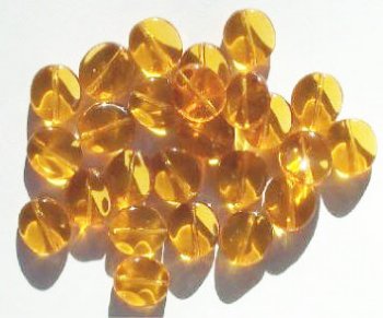 25 12mm Topaz Twisted Disk Beads