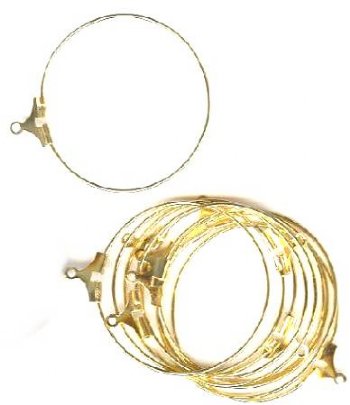 5 Pairs of 30mm Gold Finish Hoops