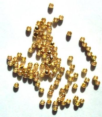 100 2mm Smooth Gold Crimps