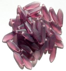 50 5x16mm Matte Transparent Amethyst Dagger Beads
