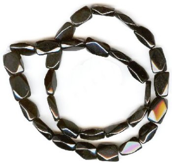 16 inch strand of 14x10mm Faceted Black Onyx