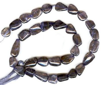 16 inch strand of 11mm Tumbled Iolite