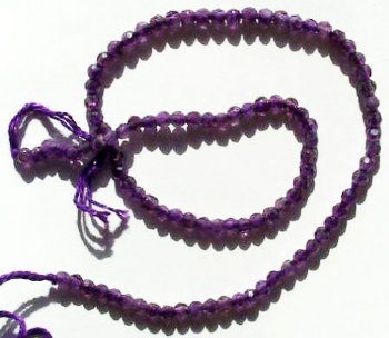 16 inch strand of 4mm Faceted Amethyst