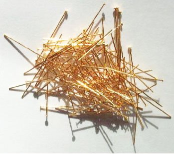 100, 1 Inch 20ga Bright Gold Head Pins