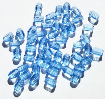 50 7x5mm Faceted Light Sapphire Oval Beads
