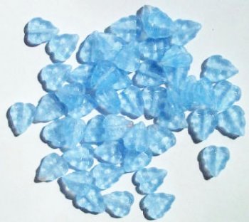 50 10x8mm Matte Light Sapphire Leaf Beads