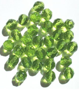 25 8mm Faceted Olive Firepolish Beads