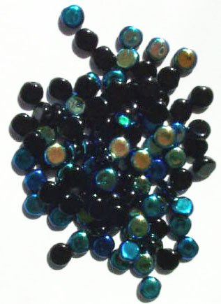 100 6x3mm Opaque Black AB Disk Beads