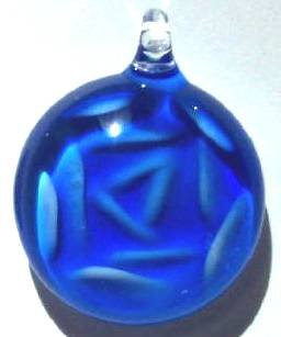 1 29mm Round Blue Lampwork Pendant