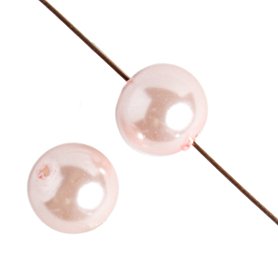 16 inch strand of 4mm Light Pink Round Glass Pearl Beads