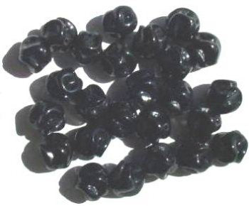 25 12mm Black Ruffled Round Glass Beads