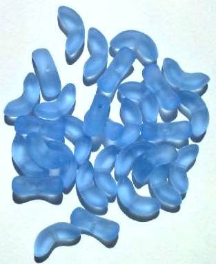 30 14mm Matte Light Sapphire Angel Wing Beads