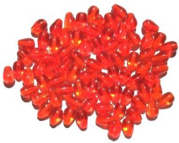 100 9x6mm Orange Drop Beads