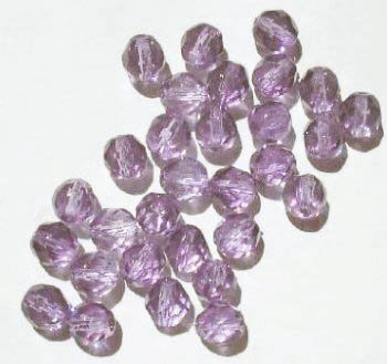 25 8mm Faceted Cardinal Purple Firepolsh Beads