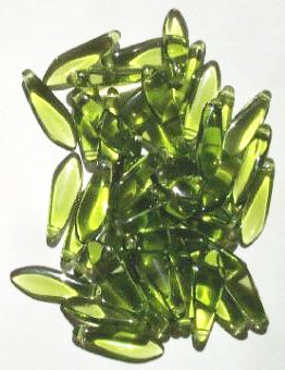 50 5x16mm Transparent Olive Dagger Beads
