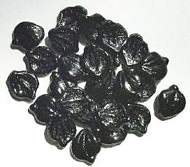 25, 14mm Wide Black Leaf Beads