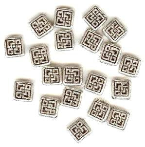 20 7x3mm Antique Silver Celtic Knot (diagonal hole)