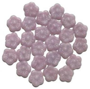 25 15mm Matte Mauve Marble Flower Beads