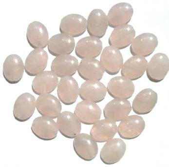 30 12x9mm Flat Oval Pale Rose Marble