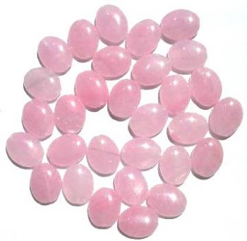 30 12x9mm Flat Oval Pink Marble