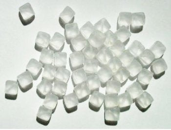 50 8mm Diagonal Hole Matte Crystal Cube Beads