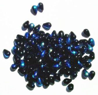 100 4x6mm Black AB Drop Beads
