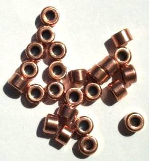 25 4x6mm Antique Copper Roller Metal Beads