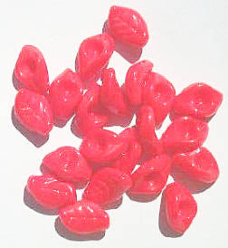 25 14mm Opaque Dark Orange Wavy Leaf Beads
