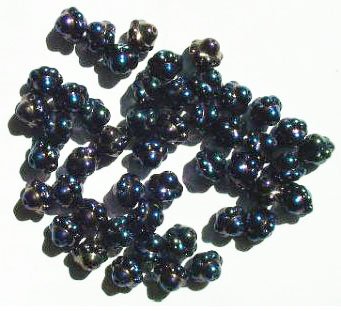 50 7mm Metallic Navy AB Saturn Beads