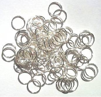 100 10mm Silver Plated Jump Rings