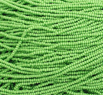 1 Hank of 10/0 Opaque Light Green Seed Beads