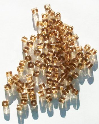 100 5mm Transparent Smoke Topaz Cube Beads