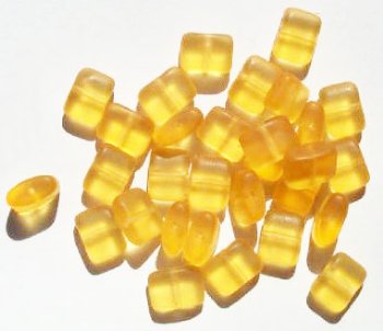 25 8x11x5mm Transparent Matte Topaz Tablet Pillow Beads
