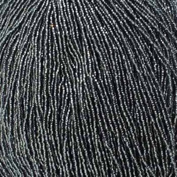 1 Hank of 11/0 Silver Lined Black Diamond / Grey Seed Beads