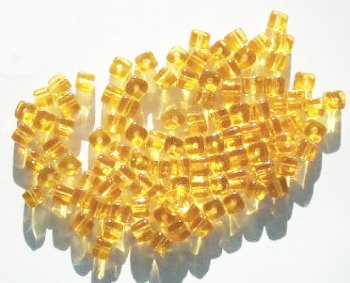 100 5mm Transparent Topaz Cube Beads
