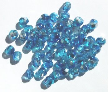 50 6mm Faceted Half-Coat Two Tone Crystal Blue