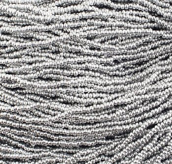 1 Hank of 11/0 Metallic Silver Seed Beads