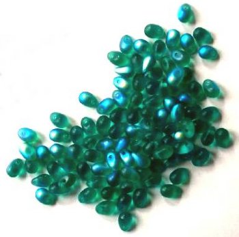 100 4mm Matte Emerald AB Drops