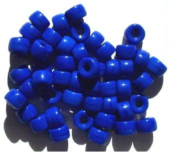 50 6x9mm Opaque Royal Blue Glass Crow Beads