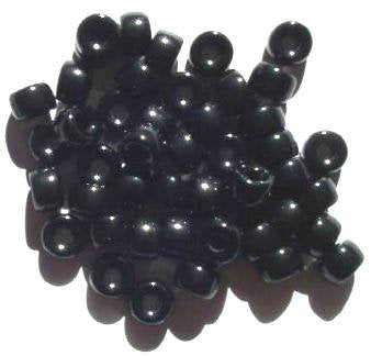 50 6x9mm Opaque Black Glass Crow Beads