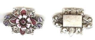 1 24x17mm Large Purple Flower Slider