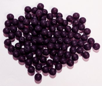 50 6mm Matte Dark Amethyst Round Glass Beads