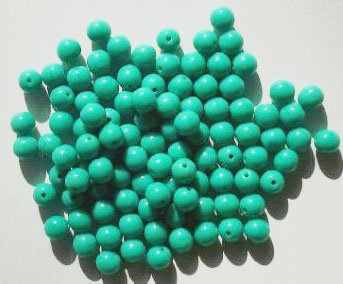 50 6mm Round Opaque Turquoise Glass Beads
