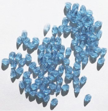 100 5mm Light Sapphire Three Sided Diamond Glass Beads