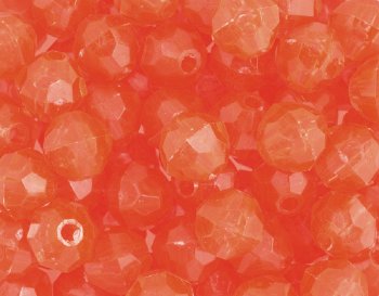 100 8mm Acrylic Faceted Orange