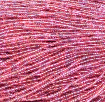 1 Hank of 10/0 Transparent Pink Mix Seed Beads