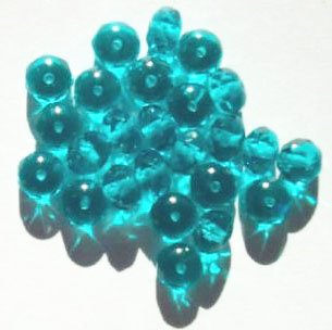 25 5x7mm Faceted Turquoise Donut Beads