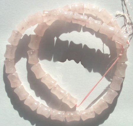 16 inch strand of 10x8mm Rose Quartz Dog Bones